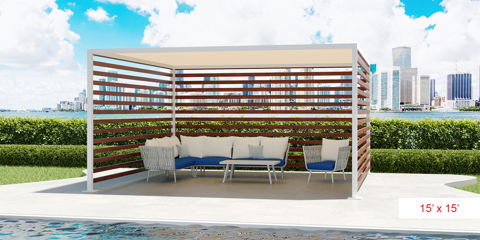 Breeze Cabana Wood Grain Slats