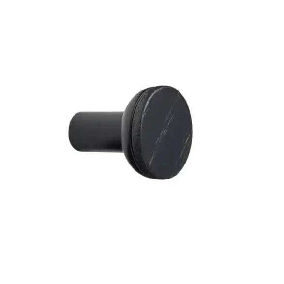 Stained Wood and Black "Bis" Cabinet Knob and Drawer Handle