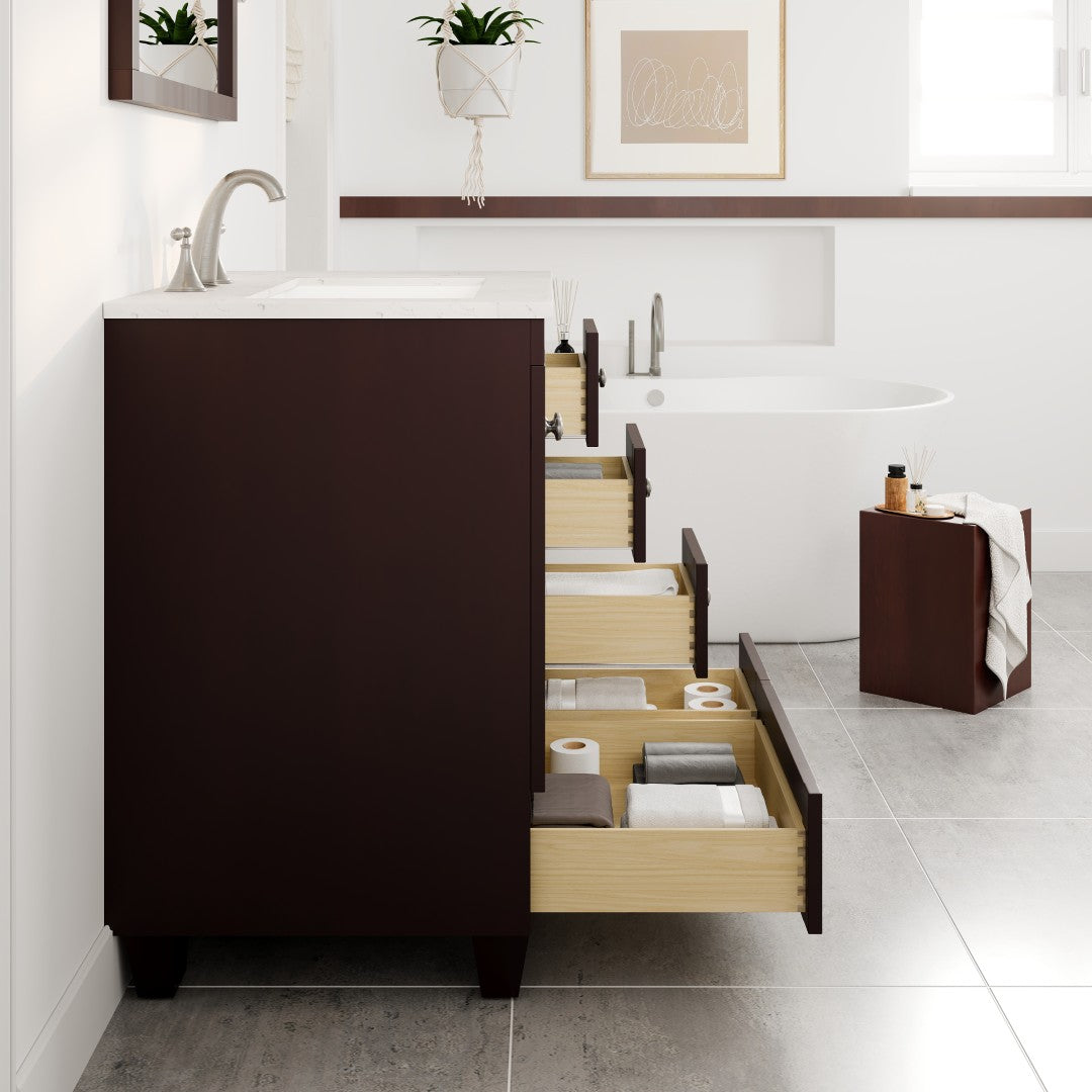 Eviva Acclaim Bath Vanity with Counter Top and Undermount Porcelain Sink (24"-30")