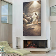 Jesus Protects The Lamb From Wolves Faith Wall Art VII