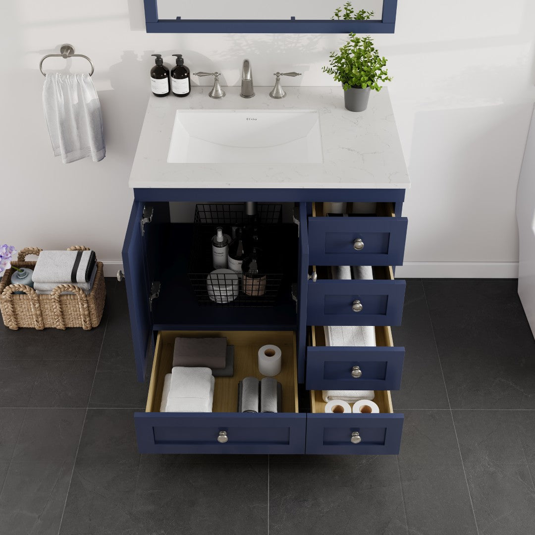 Eviva Acclaim Bath Vanity with Counter Top and Undermount Porcelain Sink (24"-30")