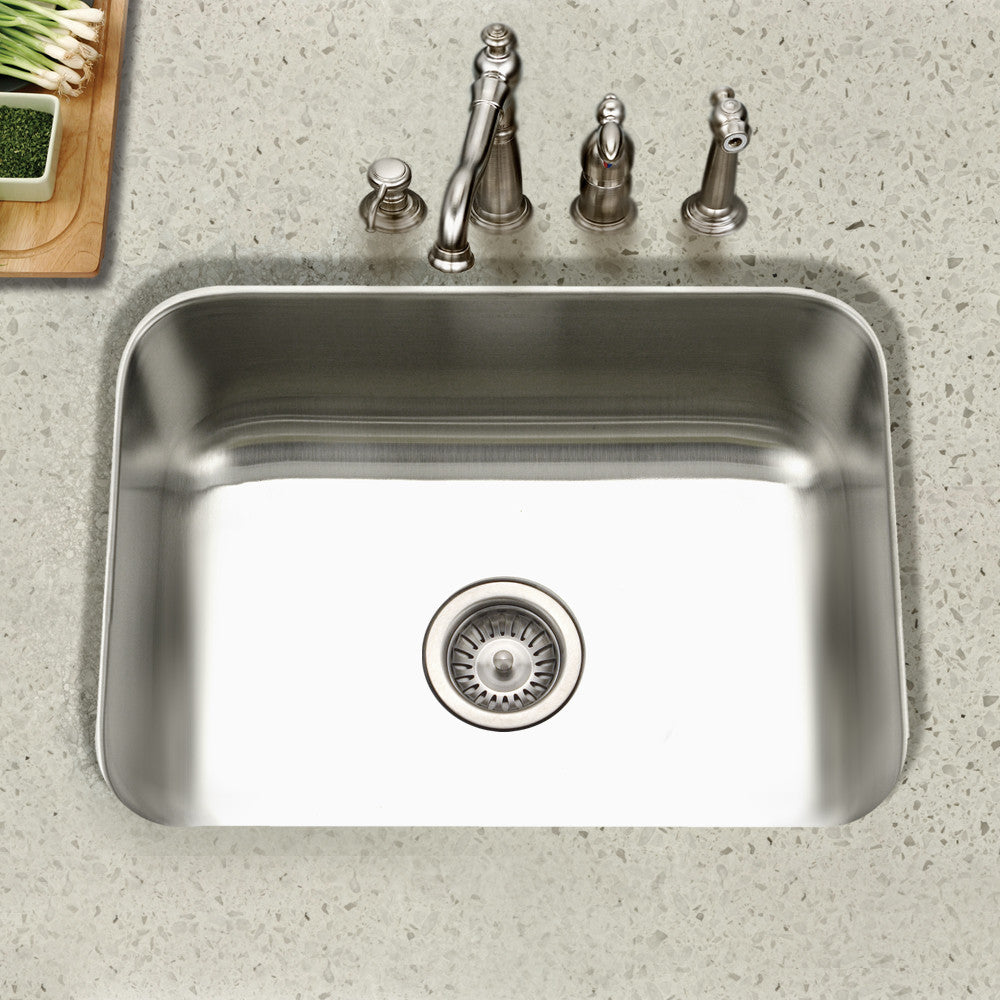 Houzer Eston 23 inch Stainless Steel Undermount Single Bowl Kitchen Sink - STS-1300