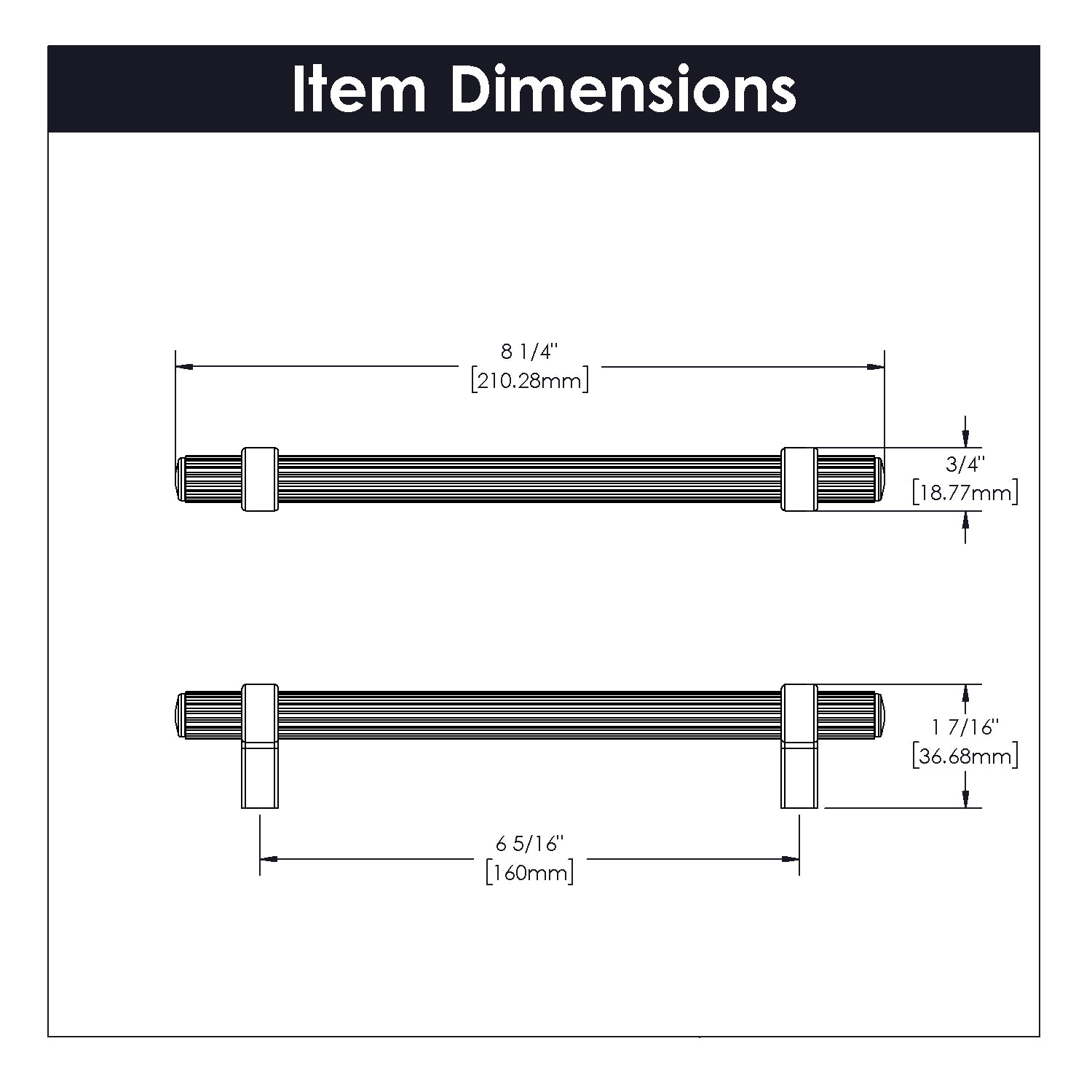 Belwith 6-5/16 Inch (160mm) Center to Center Sinclaire Pull (B077051)