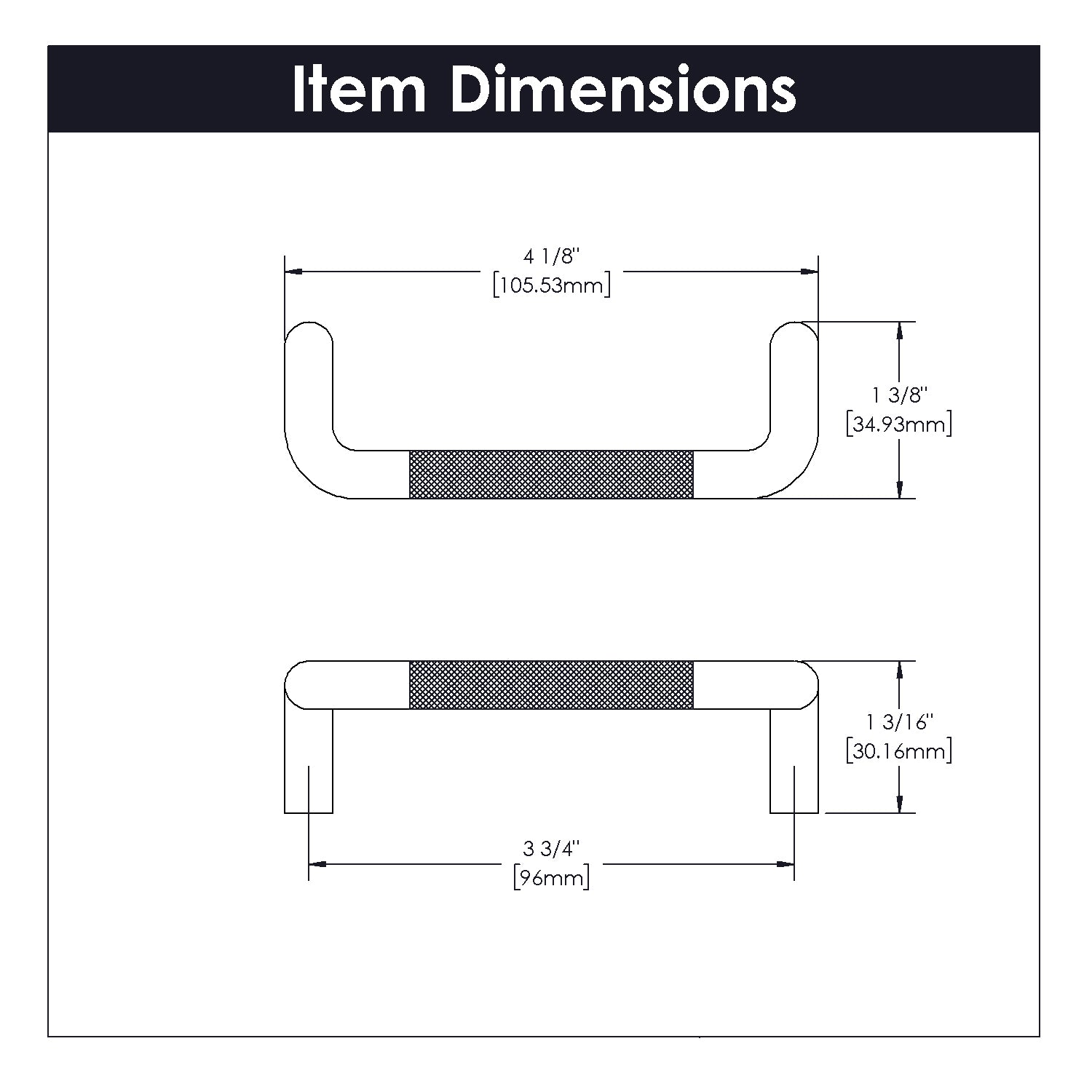 Belwith 3-3/4 Inch (96mm) Center to Center Verge Pull (B076871)