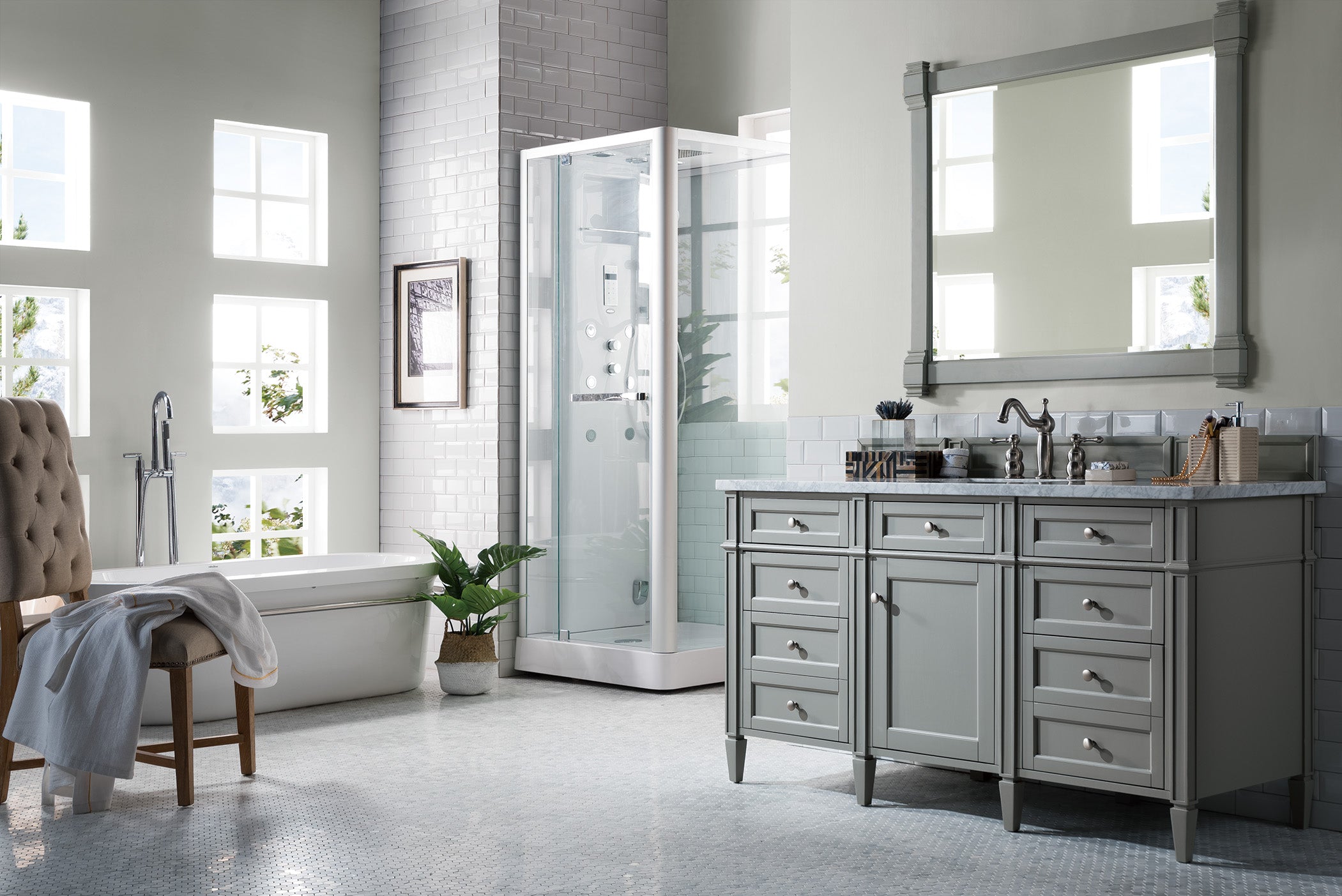 James Martin Brittany 60" Single Vanity in Urban Gray with 3cm Countertop