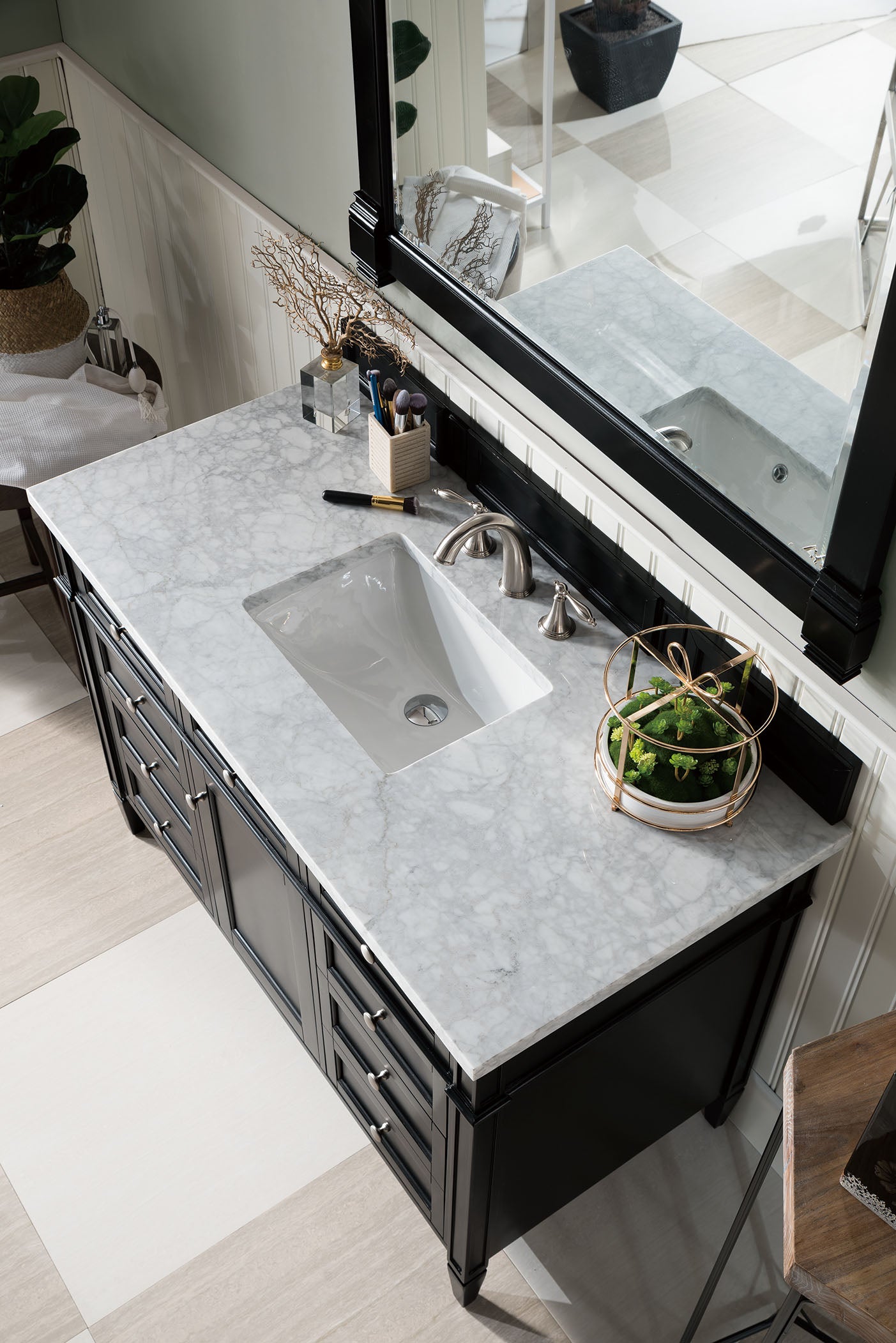 James Martin Brittany 48" Single Vanity in Black Onyx with 3cm Countertop