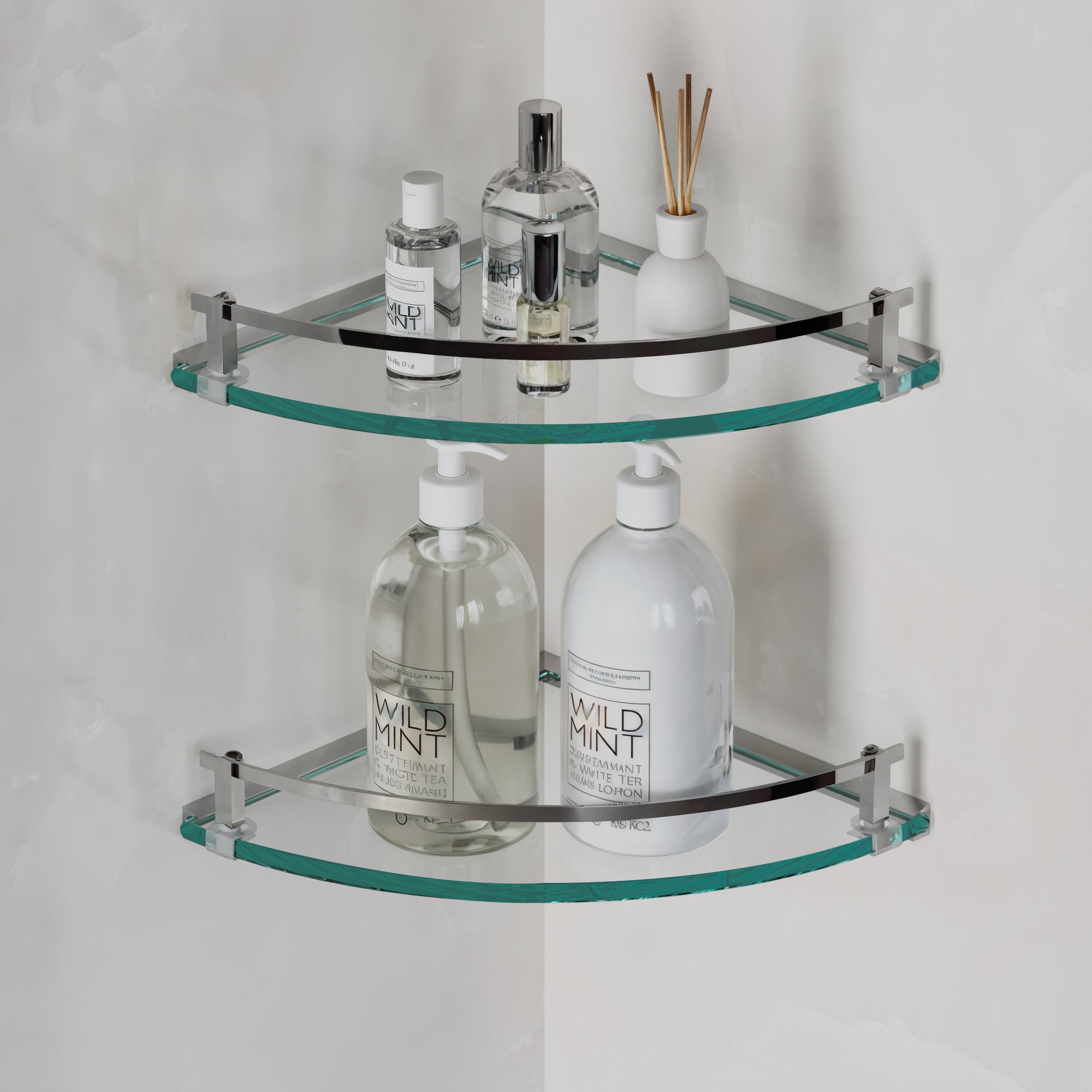 Single Corner Glass Shelf-2008 001 01