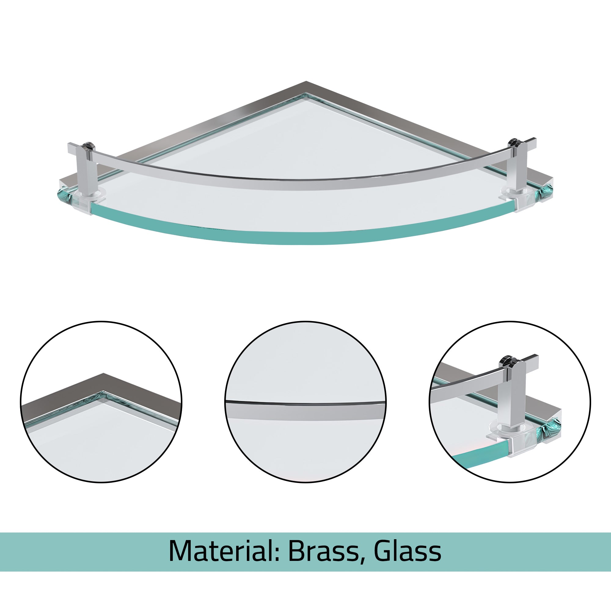 Single Corner Glass Shelf-2008 001 01