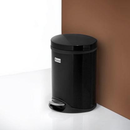 OUTLINE - Pedal bin 6l. Soft Close in Black Lacquered Stainless Steel