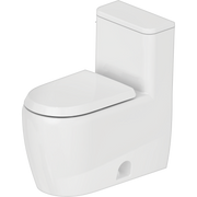 Duravit Qatego 1.28 GPF Single Flush Rimless Elongated ADA Compliant One Piece Toilet in White with HygieneGlaze, Left Lever Flush - Seat Sold Separately