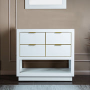 WOODBRIDGE Venice 42"x21"x33" Solid Wood Bath Vanities Cabinet Only with Drawers in White and Gold Hardware, Venice-4221-White-G