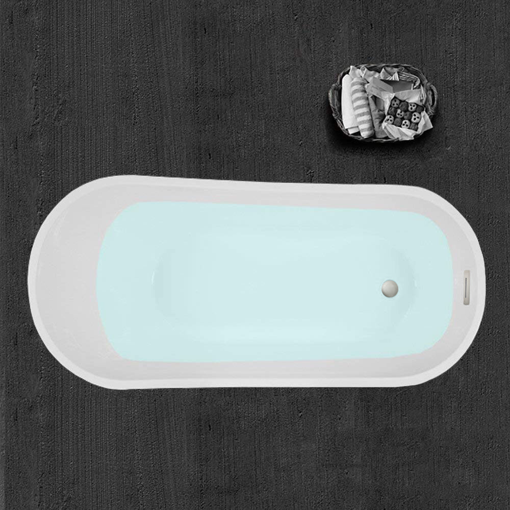 WOODBRIDGE 67" Acrylic Freestanding Bathtub Contemporary Soaking Tub with Drain & Overflow, B0001