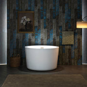 WOODBRIDGE 41" Acrylic Freestanding Round Contemporary Soaking Tub with Drain & Overflow, B0060