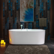 WOODBRIDGE 66-1/2" x 31-7/8"  Whirlpool Water Jetted and Air Bubble Freestanding Heated Soaking Combination Bathtub with Tub Filler, BJ200+F0041CH