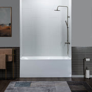 WOODBRIDGE 60" Acrylic Rectangular Alcove Soaking Bathtub with Right Drain, BA6030R