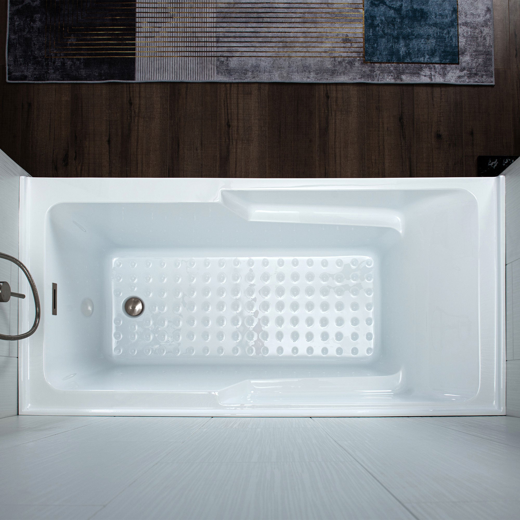 WOODBRIDGE BA5430 54 Inch Acrylic Rectangular Alcove Soaking Bathtub