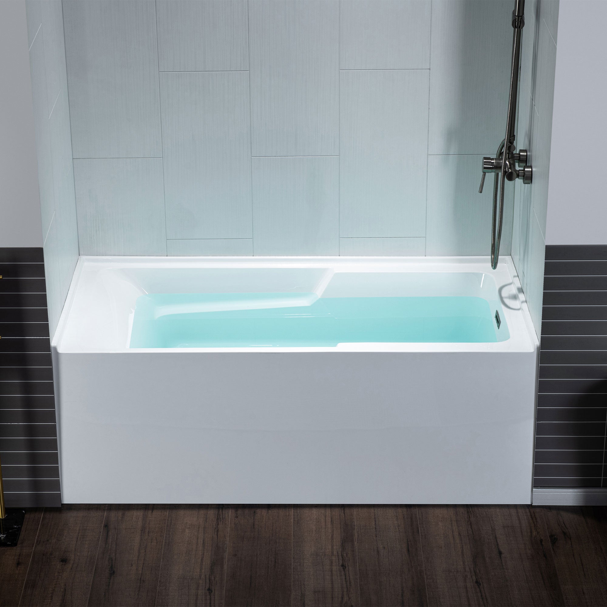 WOODBRIDGE BA5430 54 Inch Acrylic Rectangular Alcove Soaking Bathtub