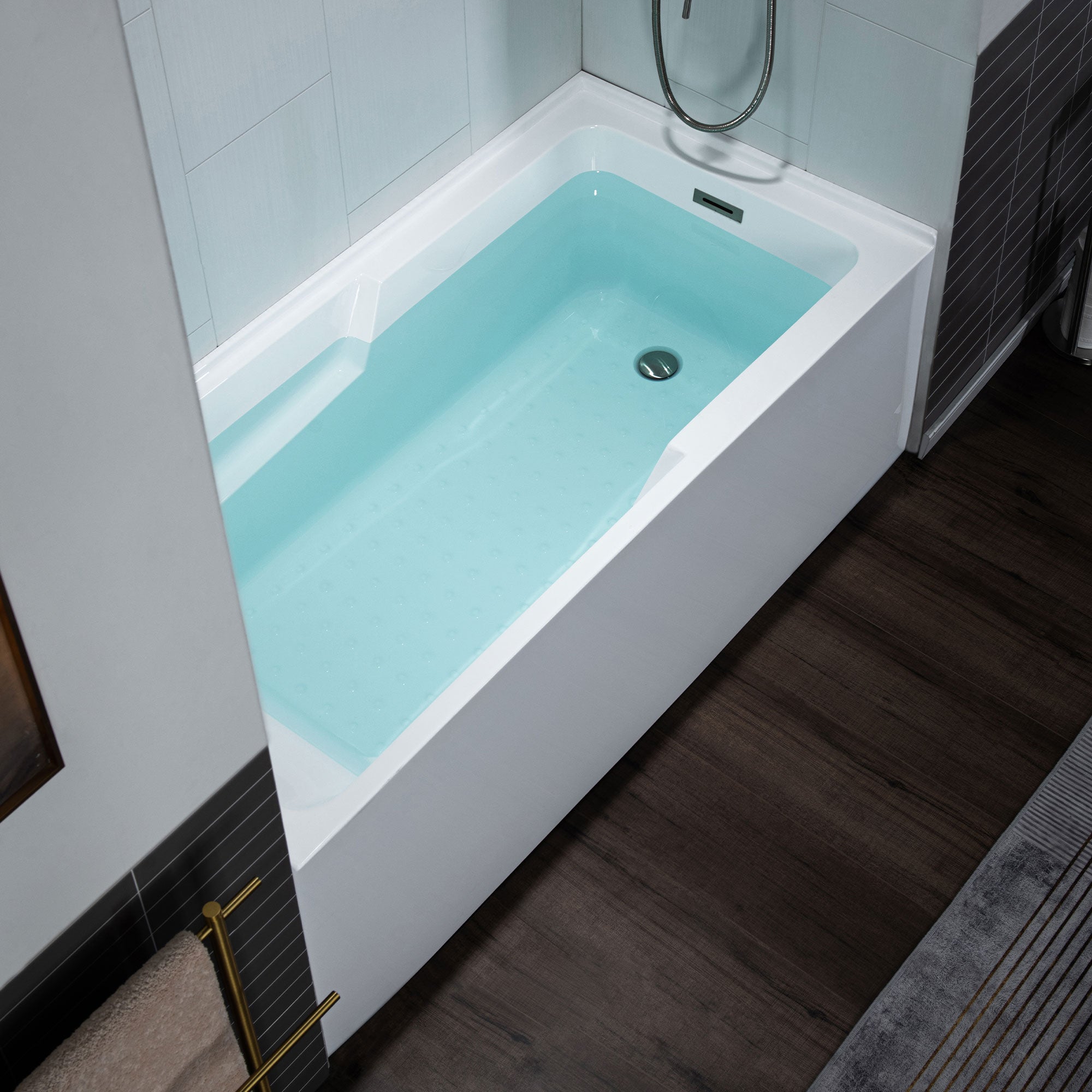 WOODBRIDGE BA5430 54 Inch Acrylic Rectangular Alcove Soaking Bathtub