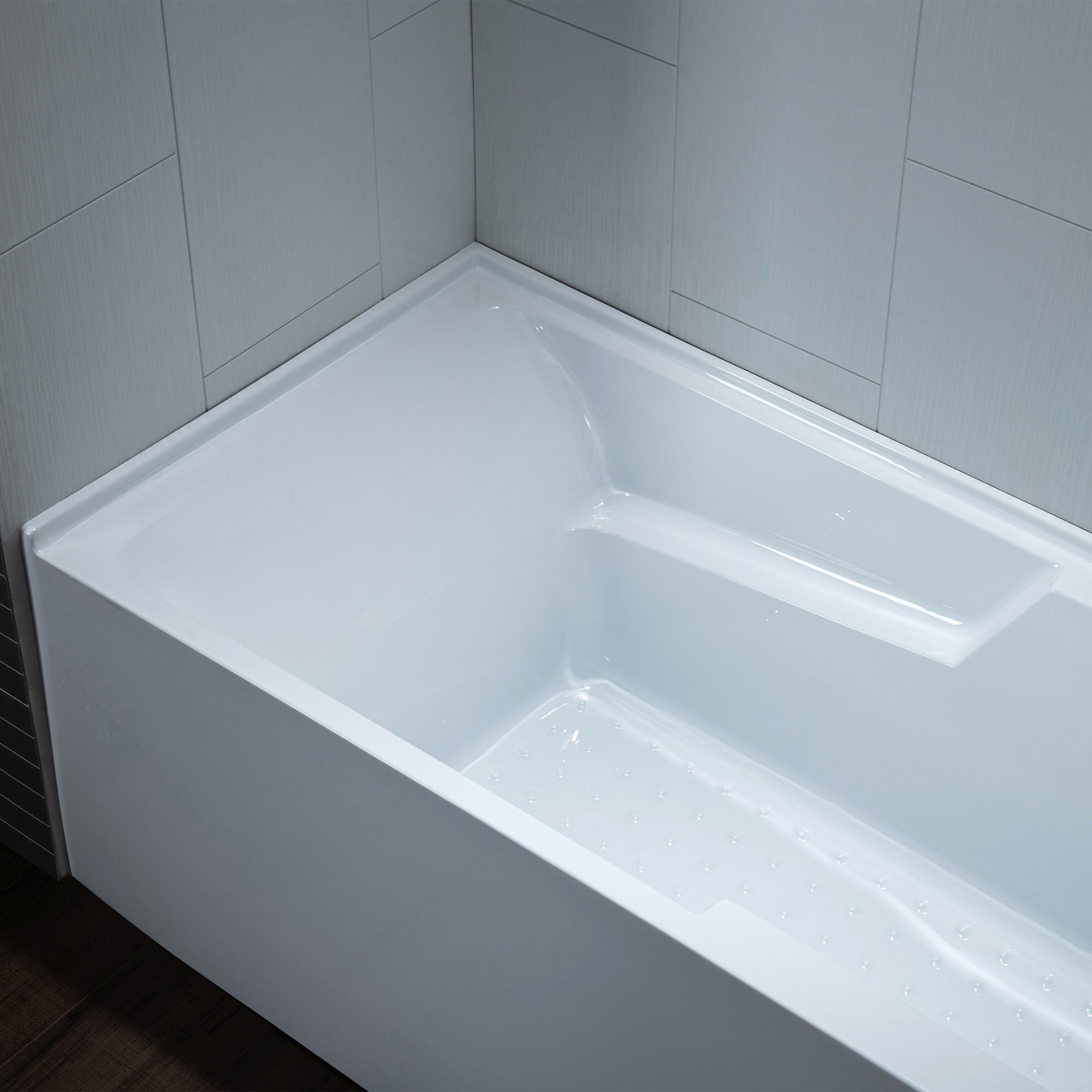 WOODBRIDGE BA5430 54 Inch Acrylic Rectangular Alcove Soaking Bathtub