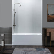 WOODBRIDGE BA5430 54 Inch Acrylic Rectangular Alcove Soaking Bathtub