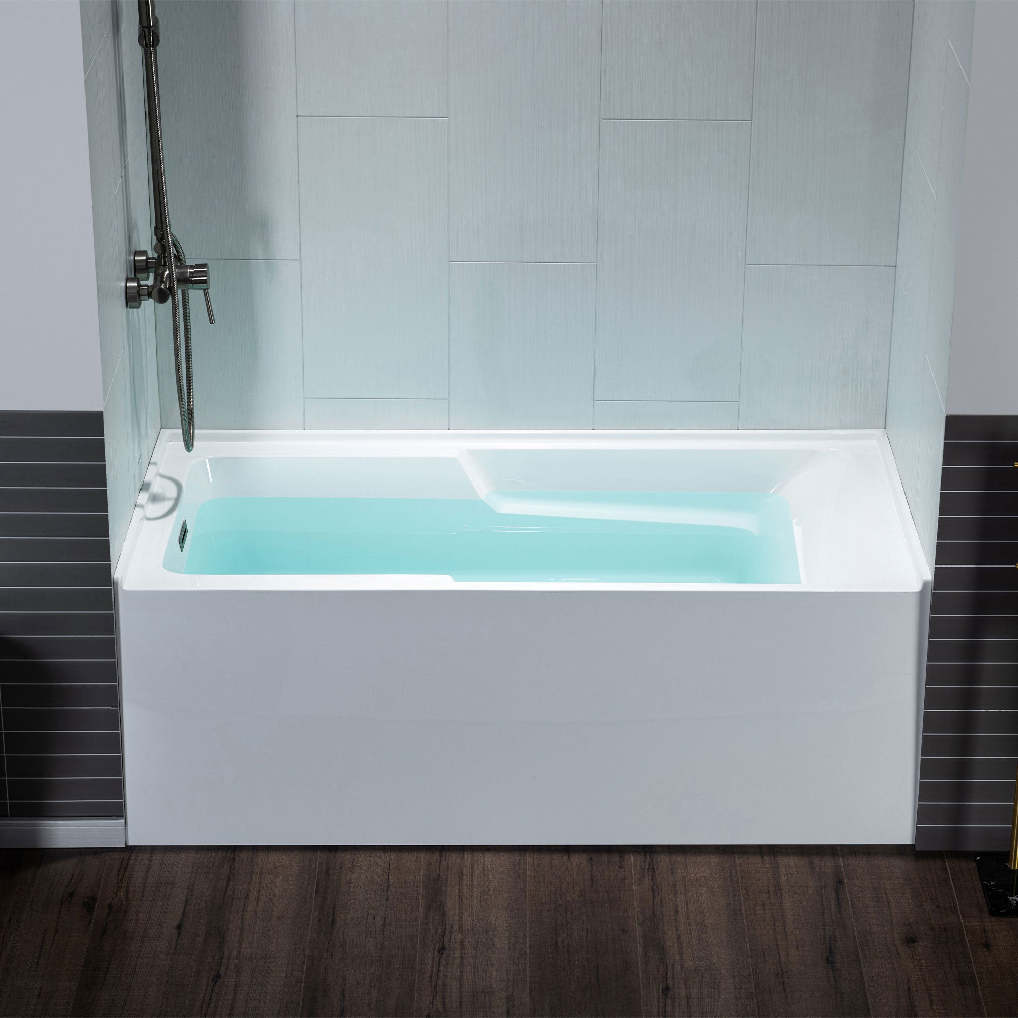 WOODBRIDGE BA5430 54 Inch Acrylic Rectangular Alcove Soaking Bathtub