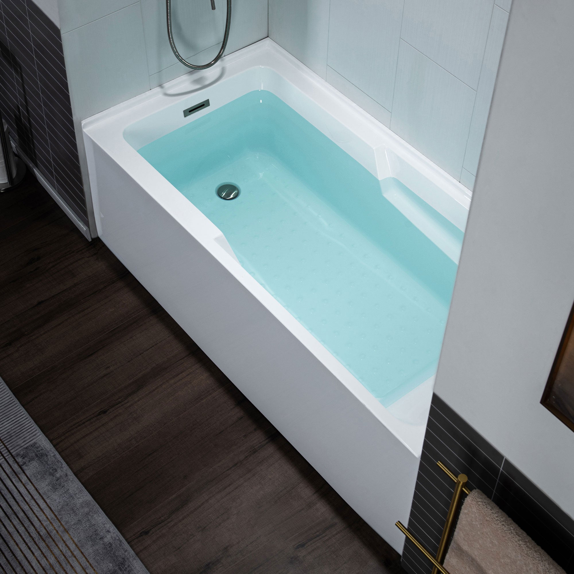 WOODBRIDGE BA5430 54 Inch Acrylic Rectangular Alcove Soaking Bathtub