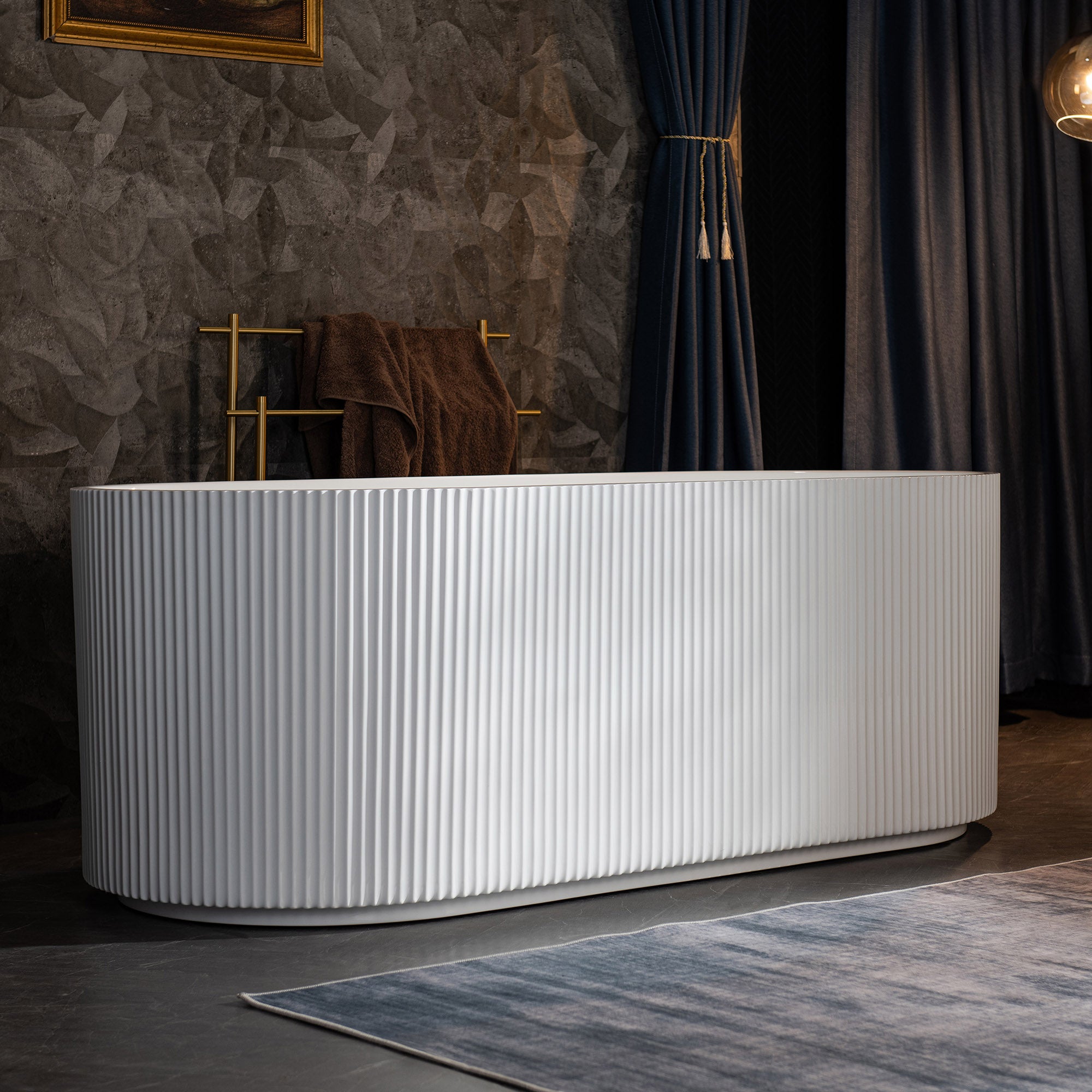 WOODBRIDGE BTA1526 67 in Freestanding Acrylic Soaking Tub - White (Choose Drain Finish)