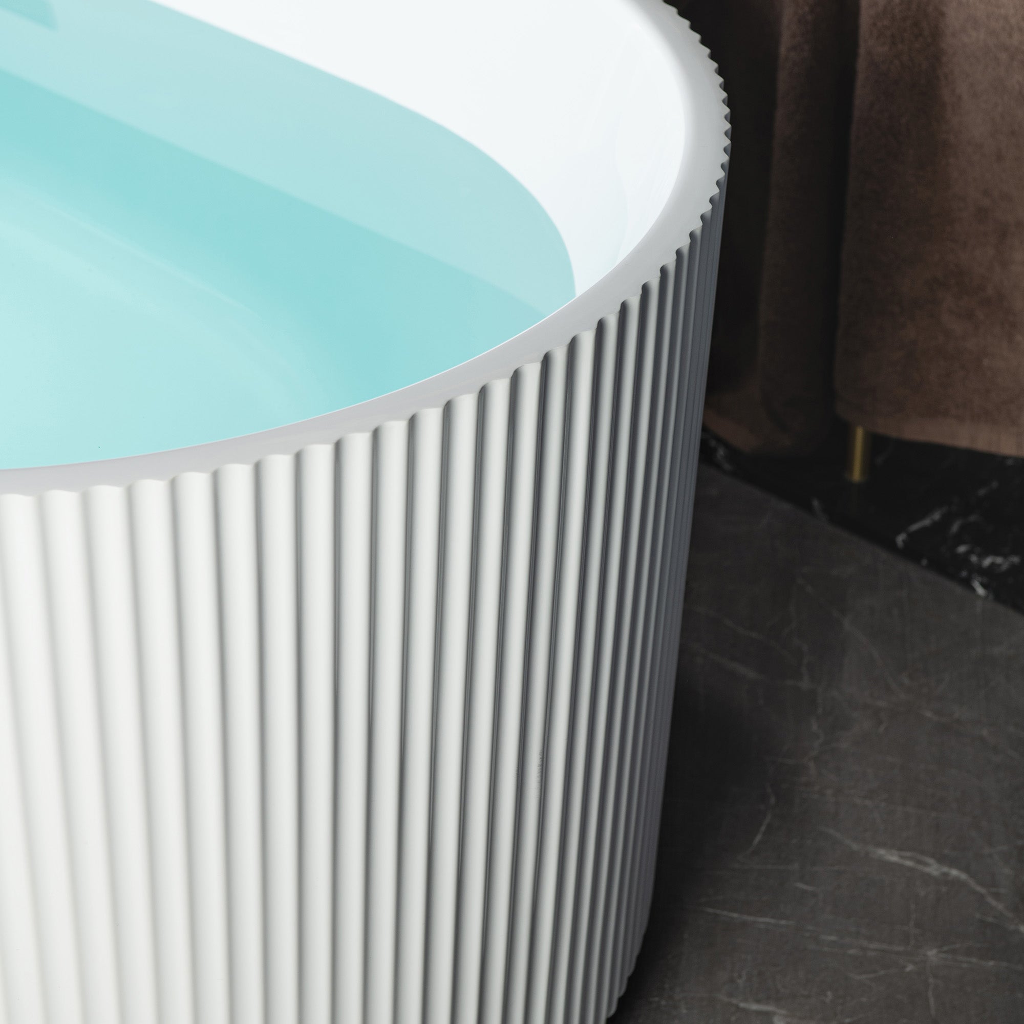 WOODBRIDGE BTA1526 67 in Freestanding Acrylic Soaking Tub - White (Choose Drain Finish)