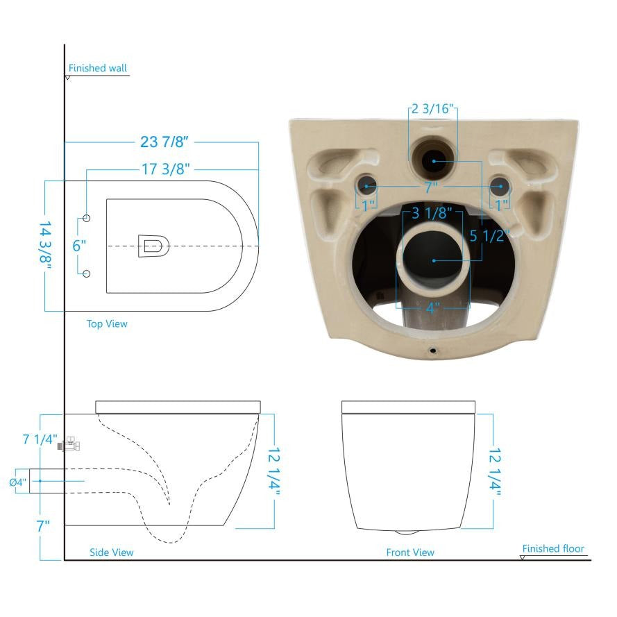 WOODBRIDGE Intelligent Wall-Hung Smart Bidet Toilet Package – LT611_SWHT611_FP611-WH