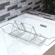 WOODBRIDGE Stainless Steel Extendable Bathtub Caddy Tray in Polished Chrome Finish with Removable Wine Holder, Book and Phone Rack, Bathcad-CH