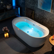 WOODBRIDGE 72" x 35-3/8" Whirlpool and Air Bath Heated Soaking Combination Tub