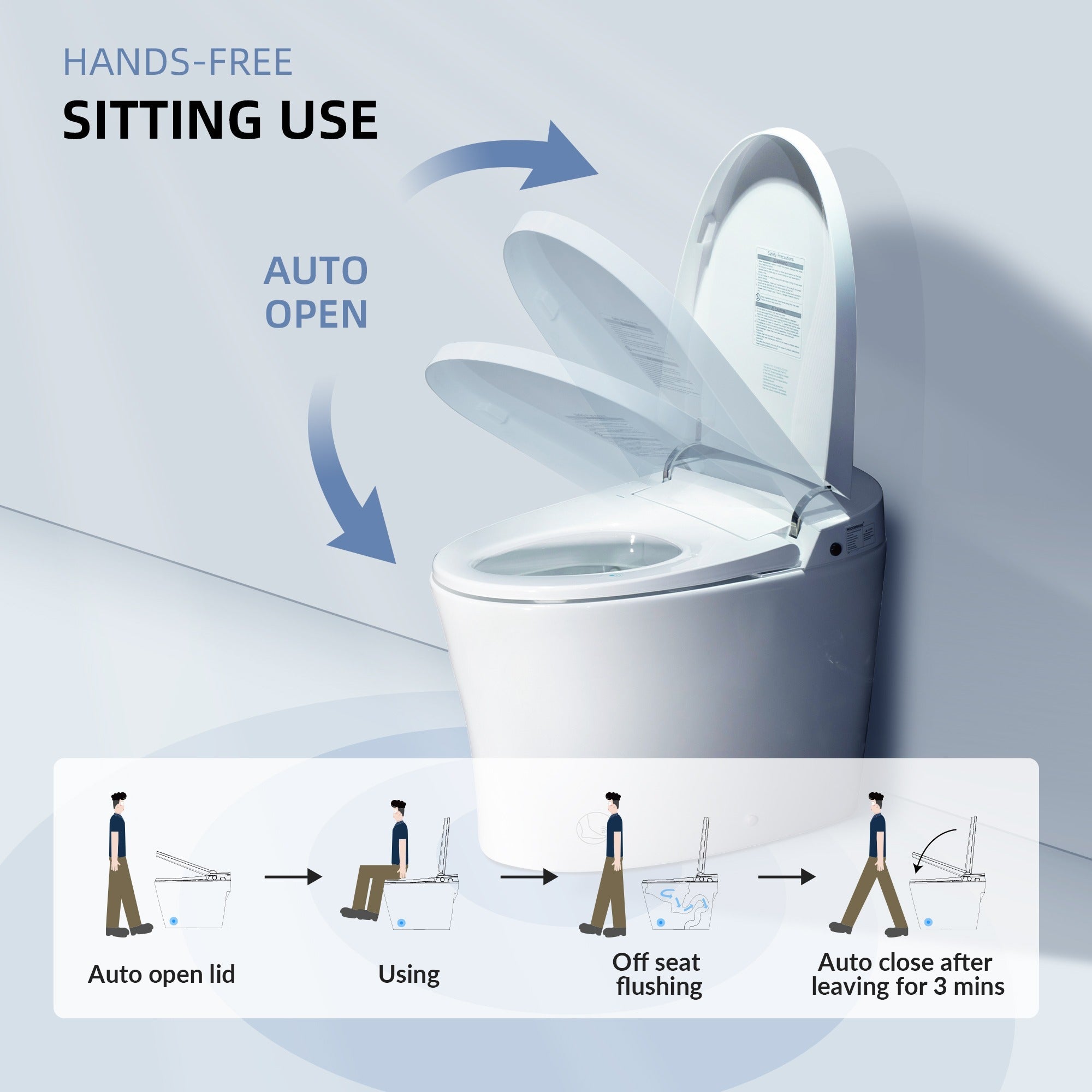 WOODBRIDGE EBT700 One-Piece Smart Toilet Bidet – Auto Flush, Foot Sensor, Heated Seat