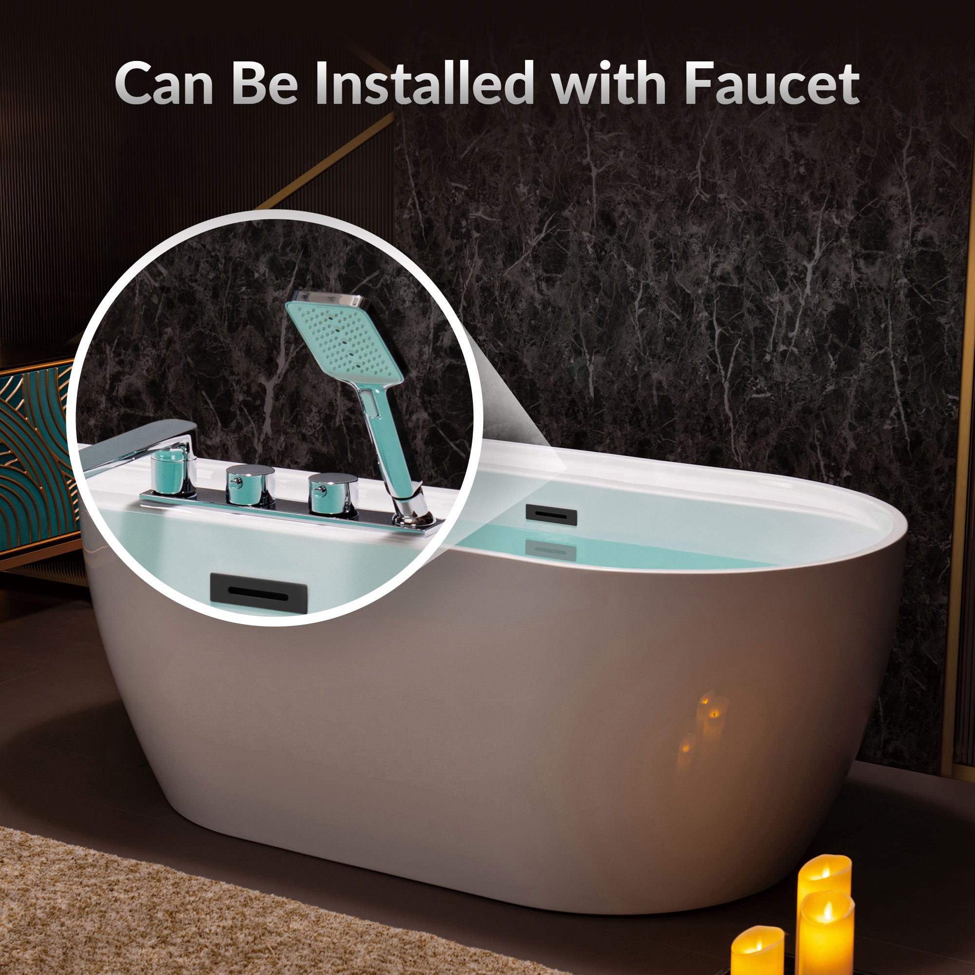 WOODBRIDGE 59" Acrylic Freestanding Bathtub (B0064)