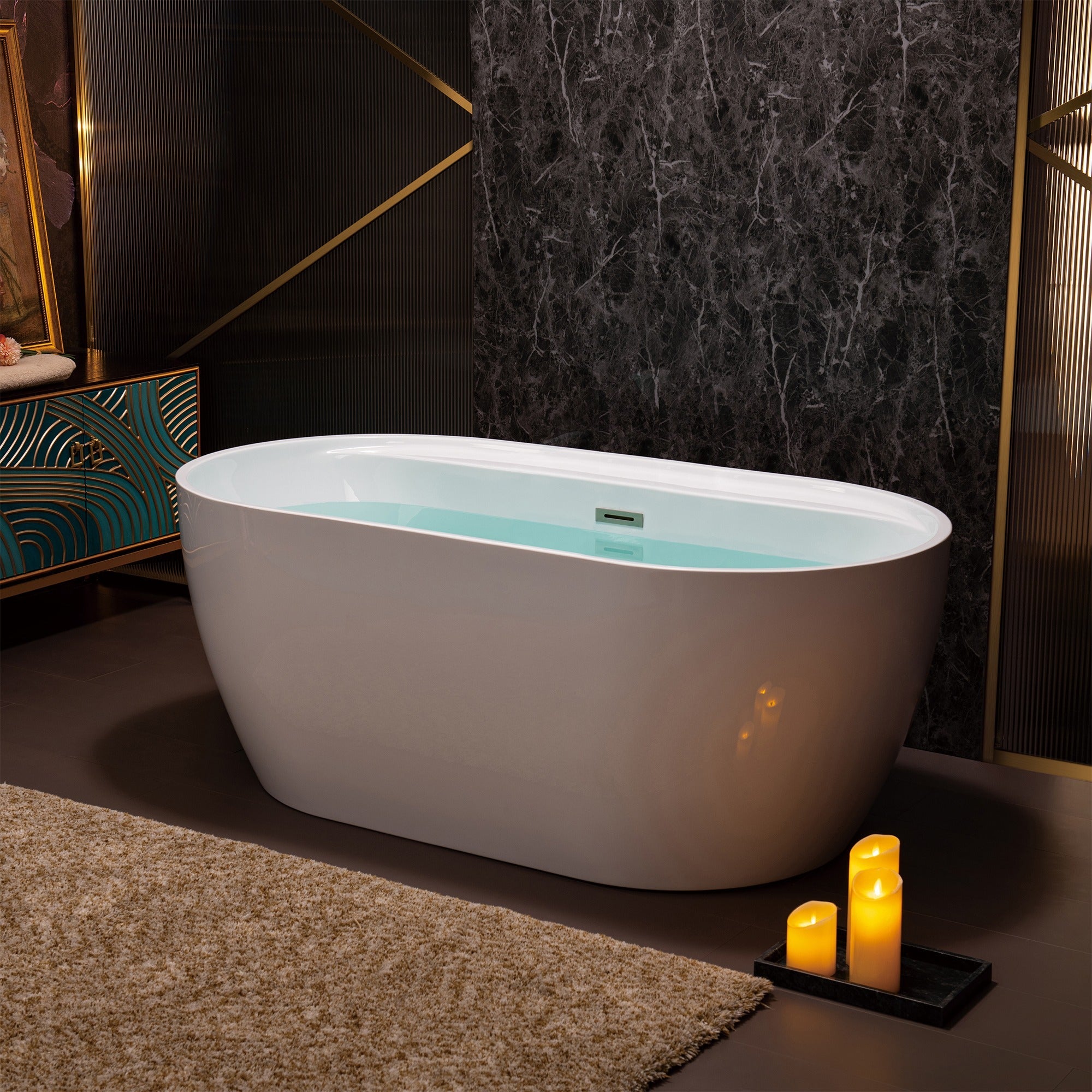 WOODBRIDGE 59" Acrylic Freestanding Bathtub (B0064)