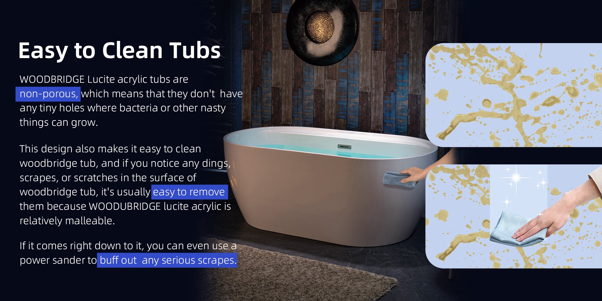 WOODBRIDGE 59" Acrylic Freestanding Bathtub (B0064)