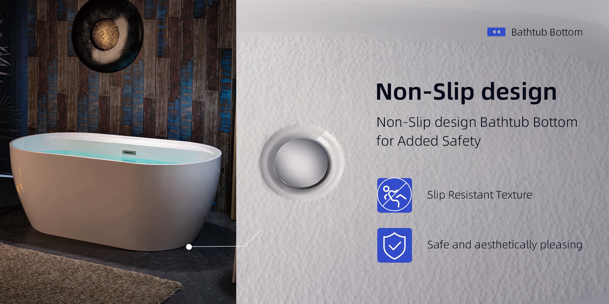 WOODBRIDGE 59" Acrylic Freestanding Bathtub (B0064)
