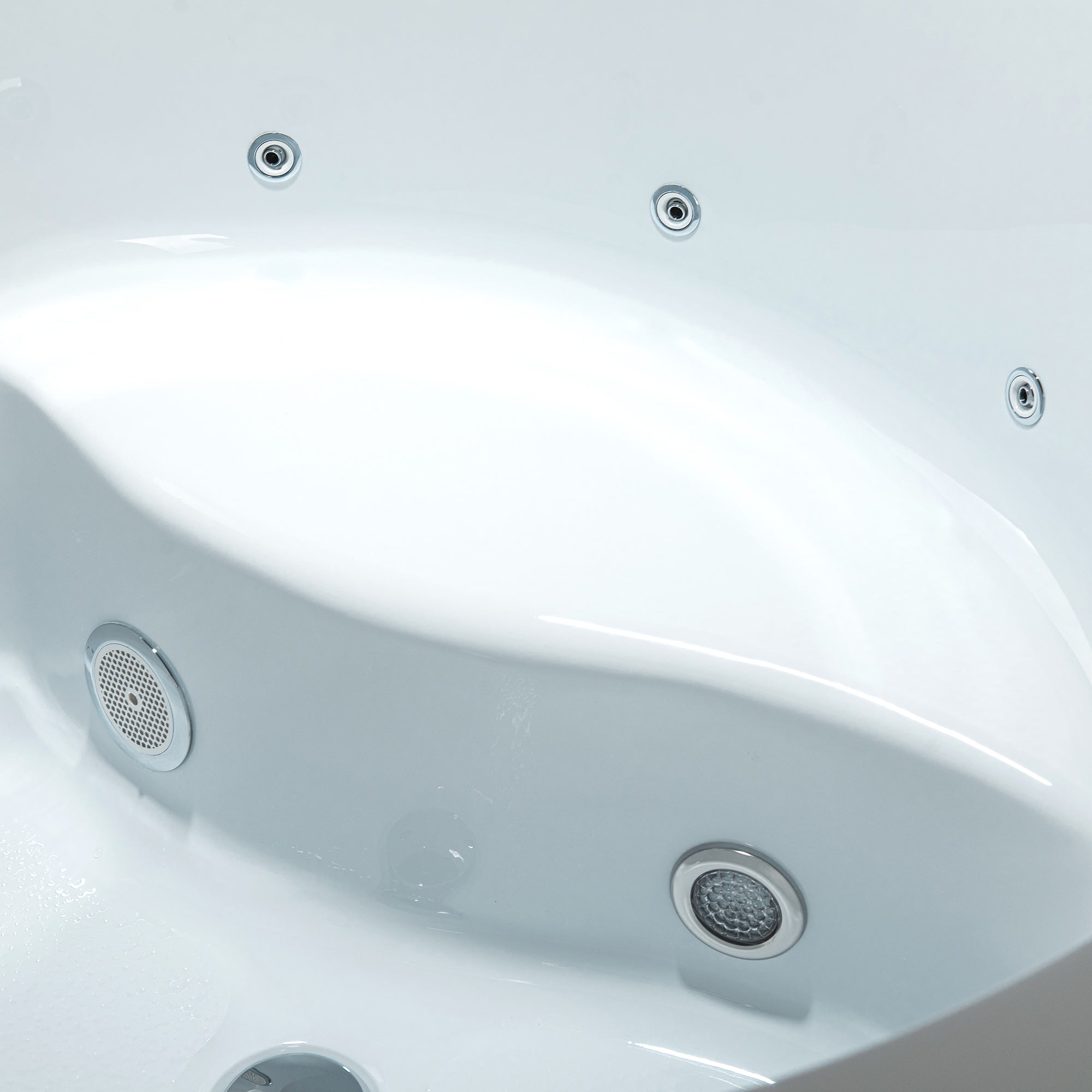 WOODBRIDGE 41" Acrylic Freestanding Round Contemporary Whirlpool Heated Jetted Tub with Pre-molded Seat and Chrome Pop-Up Drain and Overflow, White, BS0260