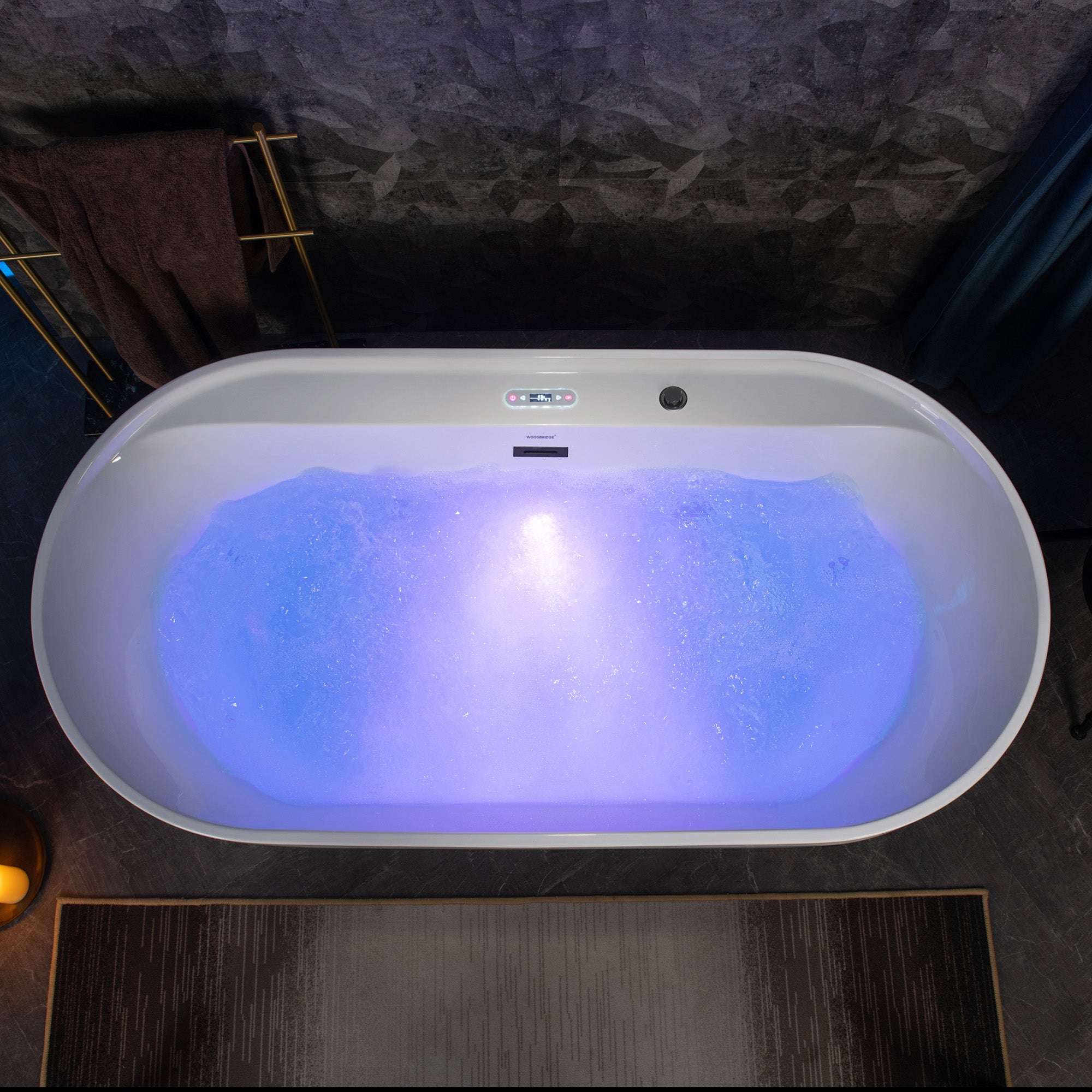 WOODBRIDGE 72" x 35-3/8" Whirlpool and Air Bath Heated Soaking Combination Tub