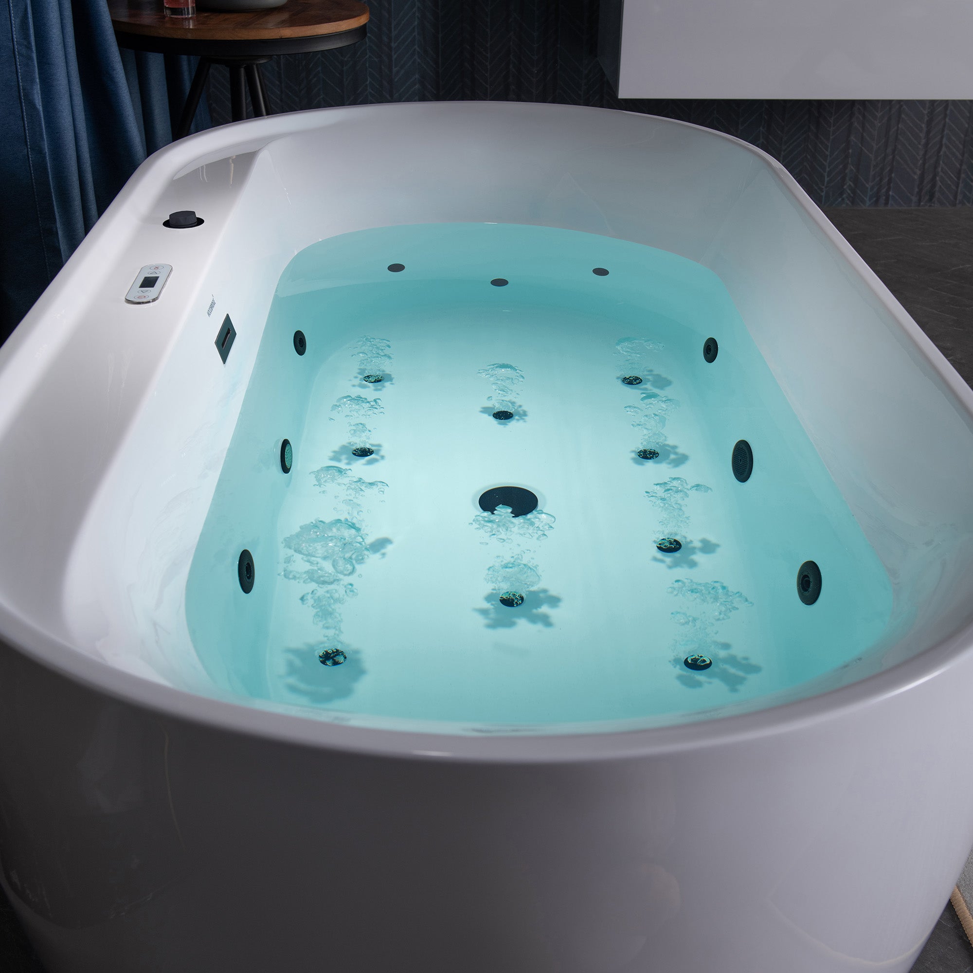 WOODBRIDGE BJ500 / BM500 72 Inch Whirlpool and Air Bath Heated Freestanding Bathtub