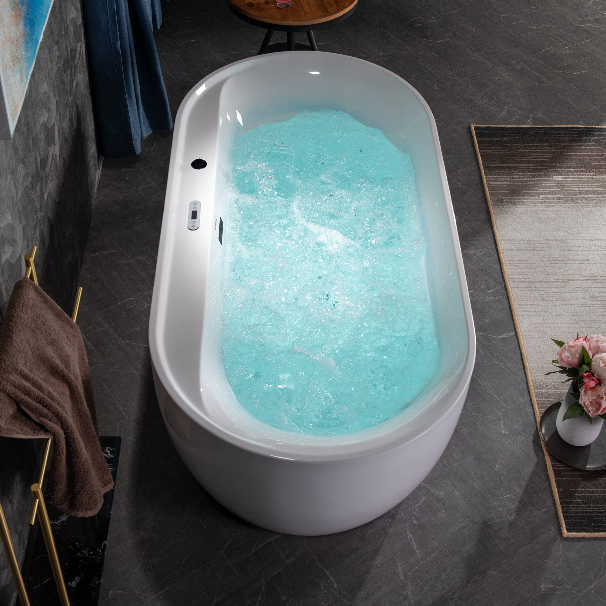 WOODBRIDGE BJ500 / BM500 72 Inch Whirlpool and Air Bath Heated Freestanding Bathtub