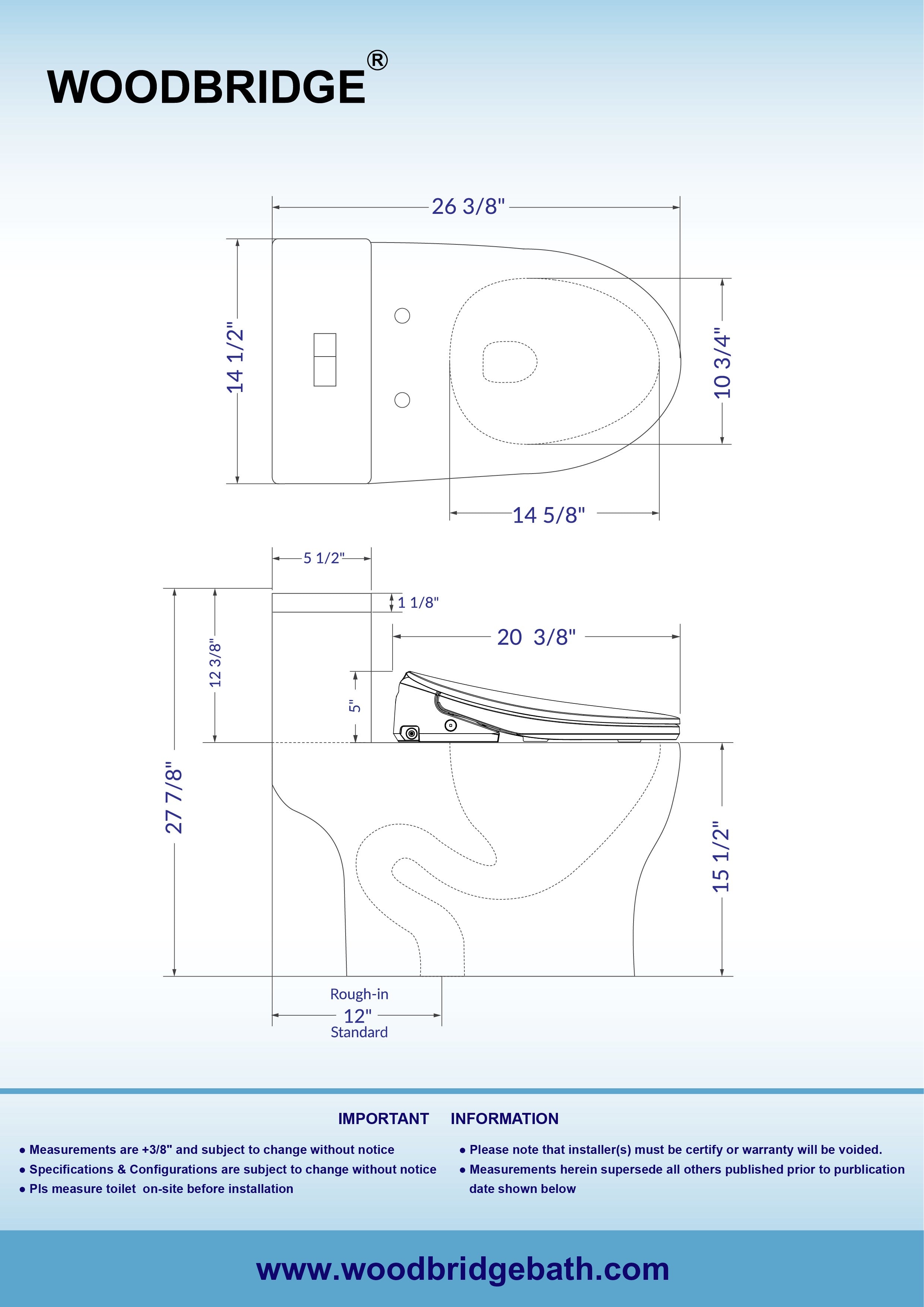 WOODBRIDGE T-0081 Smart Elongated One-Piece Toilet