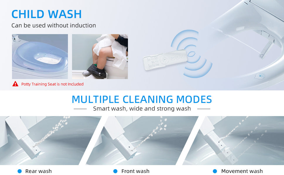 WOODBRIDGE T-0078 Smart Bidet Toilet – Child Wash, ADA Height, 1000g MaP