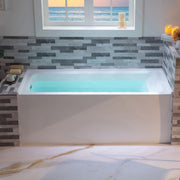 WOODBRIDGE 60" Acrylic Rectangular Alcove Soaking Bathtub iwith Left Drain, LB428