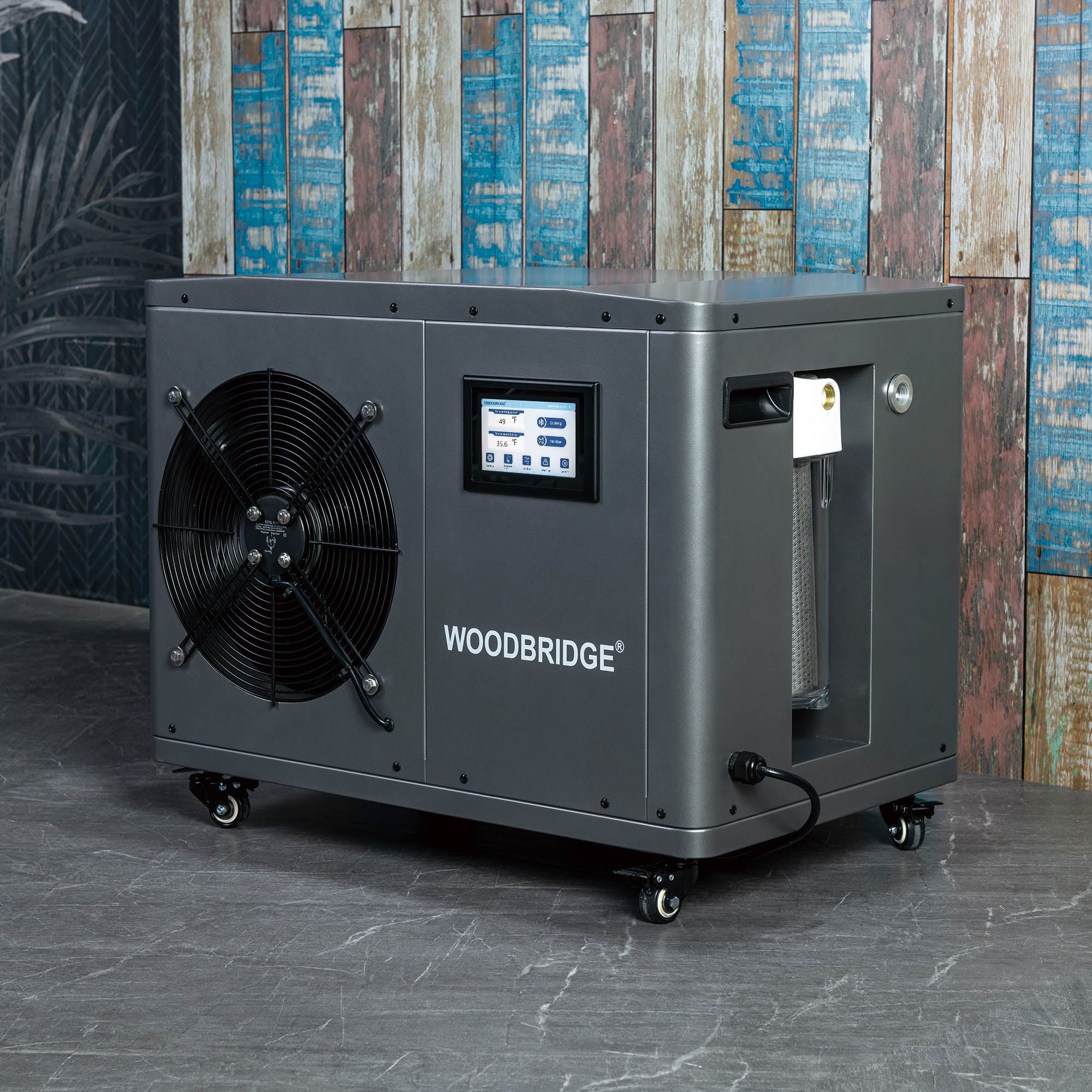 WOODBRIDGE 1.3HP Portable Chiller with Touch Screen Control Panel and Reusable Stainless Steel Filter