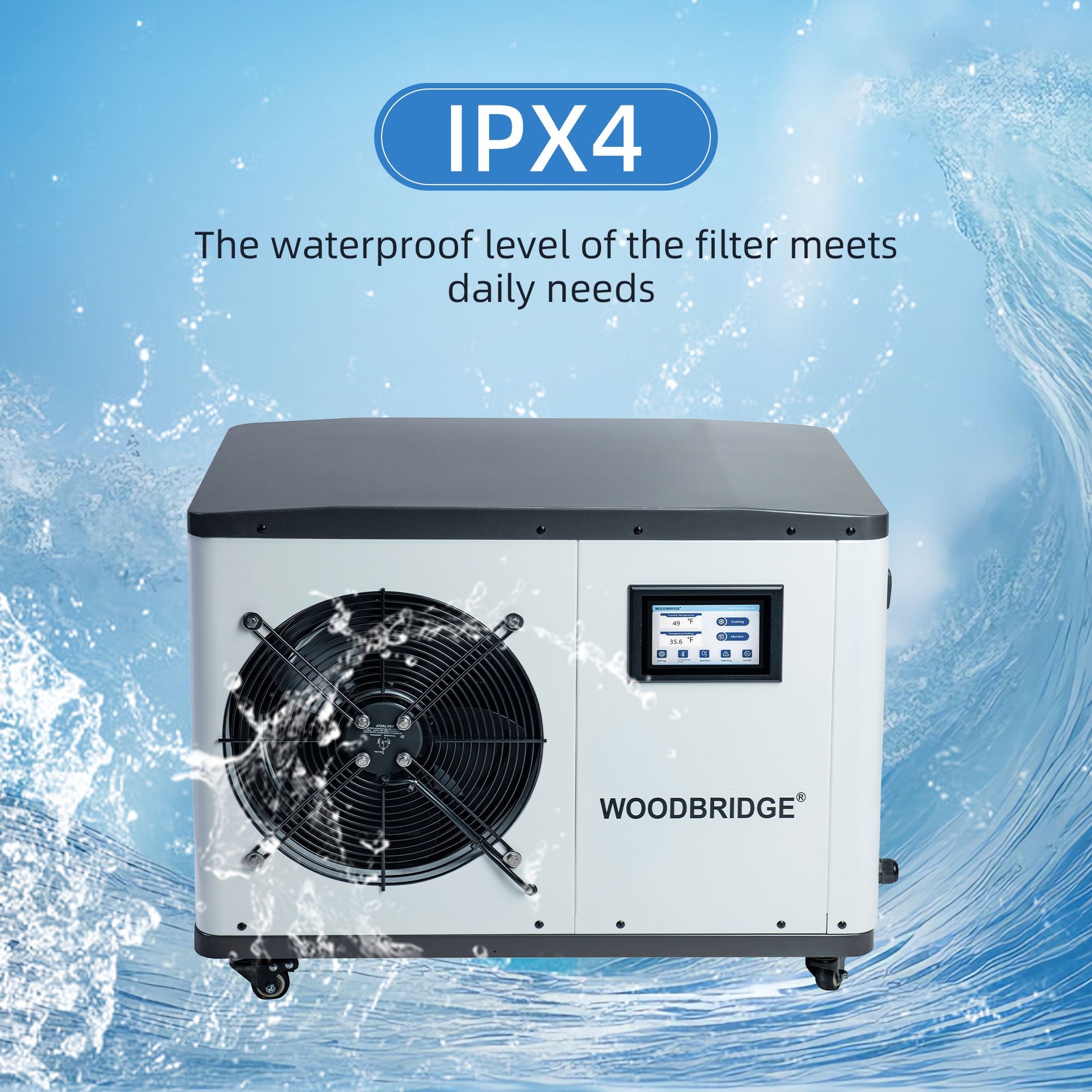 WOODBRIDGE Inflatable Cold Plunge Tub with 1.3 HP High-Performance Cooling and Heating Chiller in White,Filter circulation system,PVC Insulated Lid, Hand Pump and Repair Kit Included, Anti-Slid Bottom