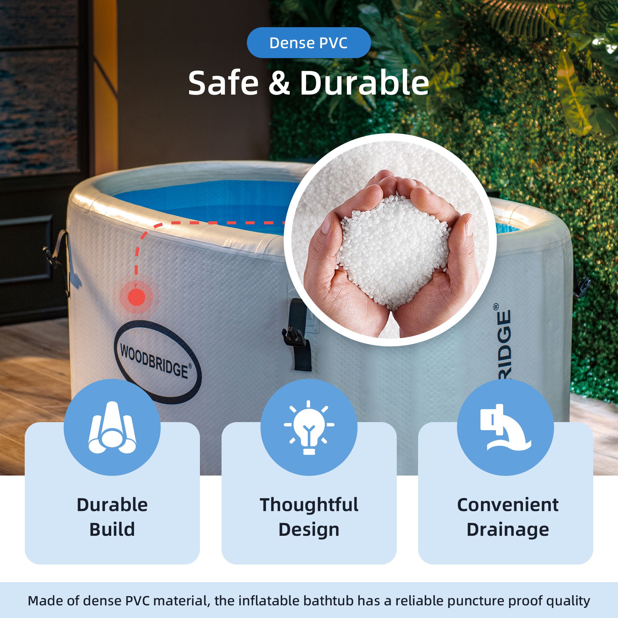 WOODBRIDGE Inflatable Cold Plunge Tub with 1.3 HP High-Performance Cooling and Heating Chiller in Gray,Filter circulation system, PVC Insulated Lid, Hand Pump and Repair Kit Included, Anti-Slid Bottom