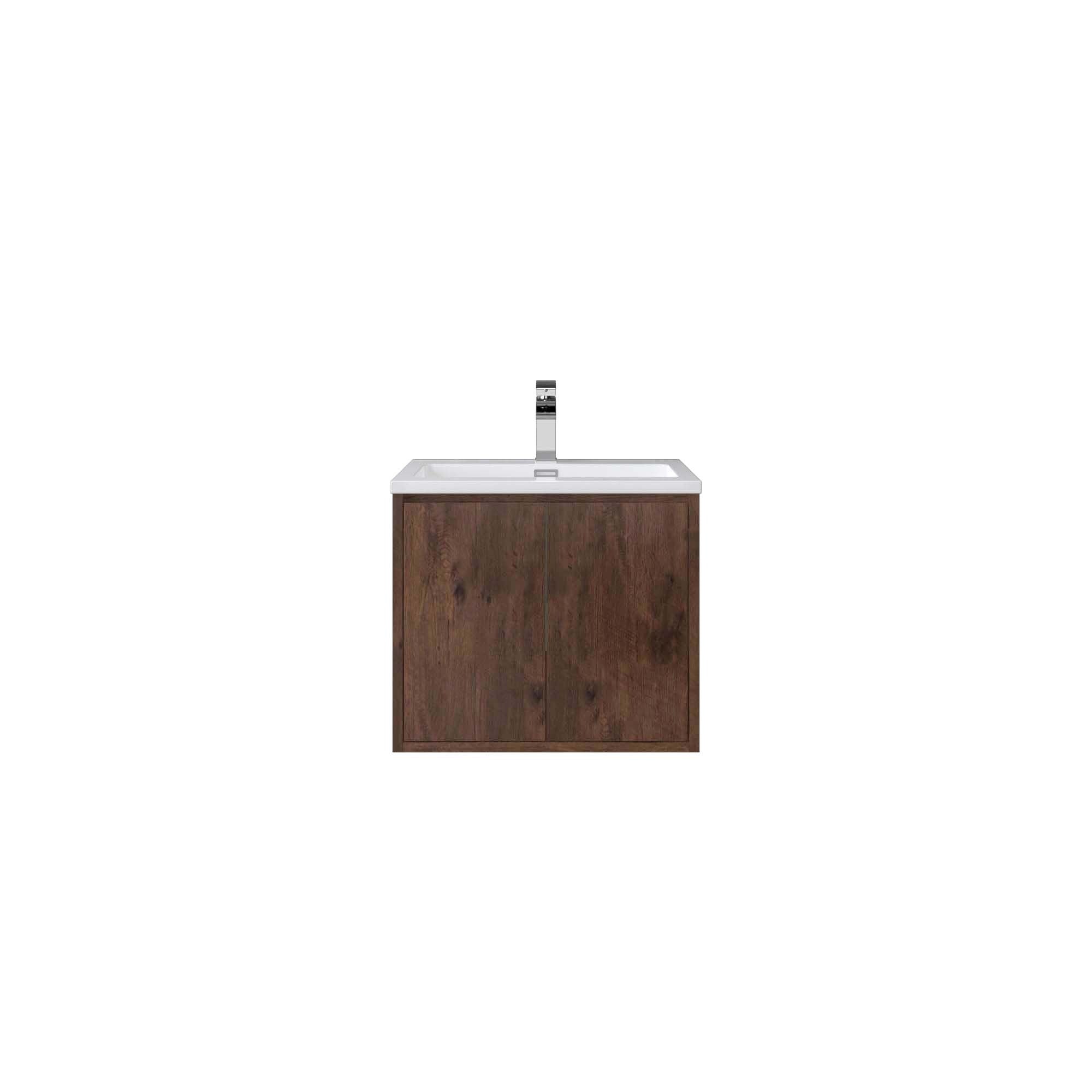 WOODBRIDGE 23-5/8 in. W x 18-7/8 in. D Bathroom Vanity in Rose Wood with Resin Composite Vanity Top