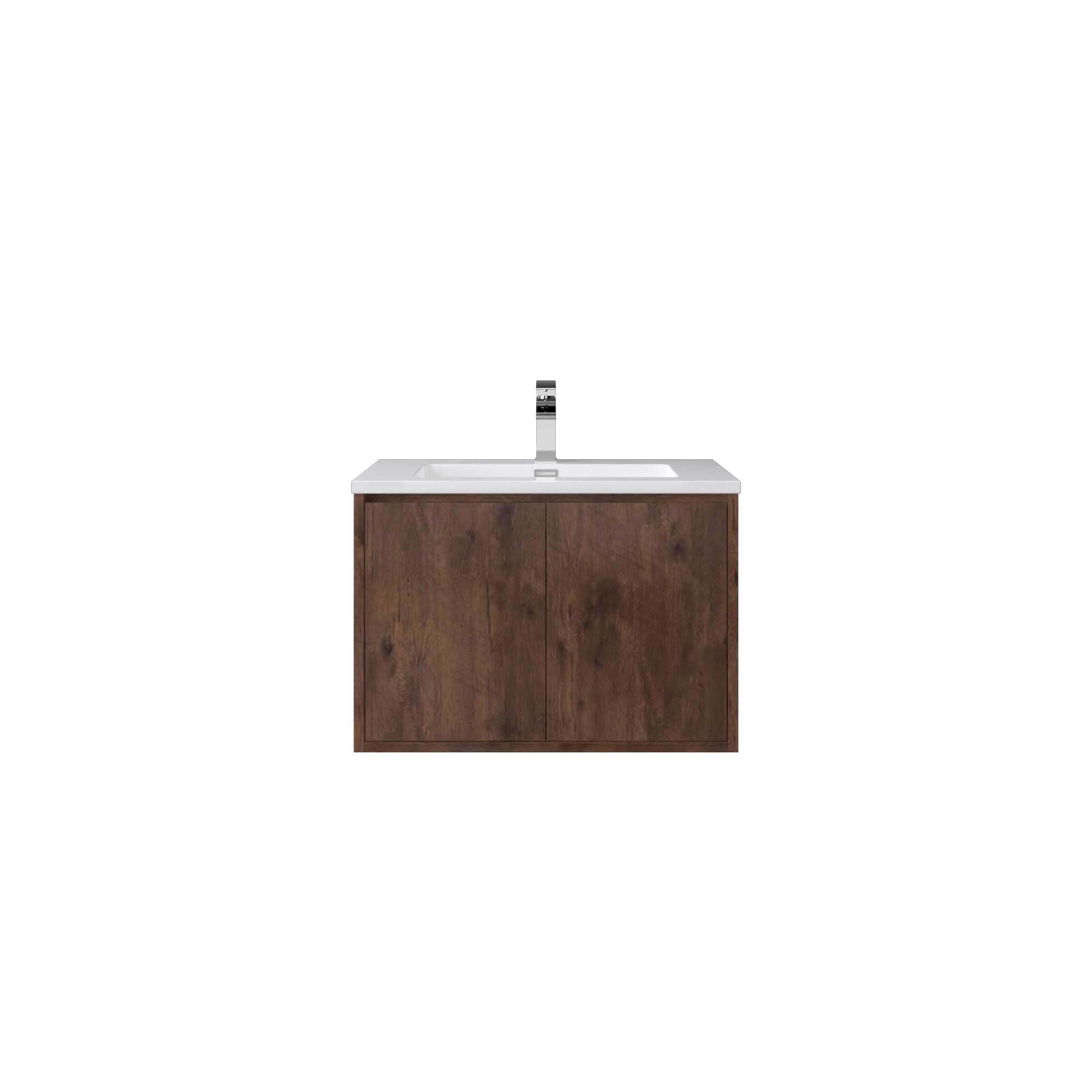 WOODBRIDGE 23-5/8 in. W x 18-7/8 in. D Bathroom Vanity in Rose Wood with Resin Composite Vanity Top