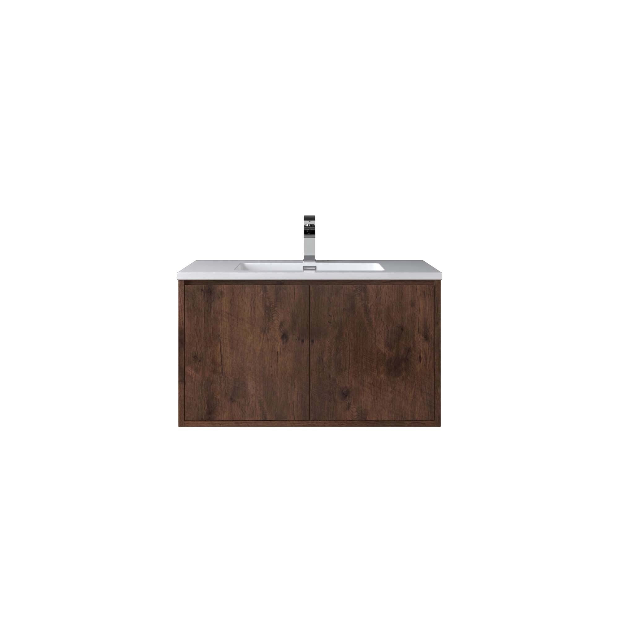 WOODBRIDGE 23-5/8 in. W x 18-7/8 in. D Bathroom Vanity in Rose Wood with Resin Composite Vanity Top