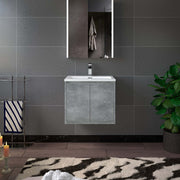 WOODBRIDGE 24 in. W x 19 in. D Bathroom Vanity in Gray with Resin Composite Vanity Top